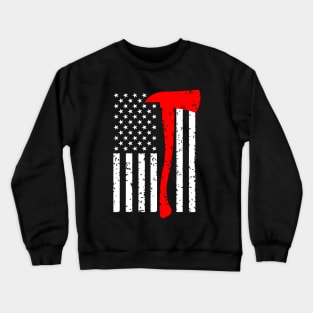 Firefighter American Flag Axe Crewneck Sweatshirt